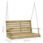 vidaXL Balancelle 110 cm Bois de pin imprégné
