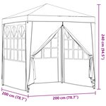 vidaXL Tente de fête 200 x 200 x 240 cm Gris clair PE et acier