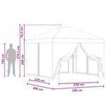 vidaXL Abri de jardin avec parois 3 x 3 m Vert Polyester et Acier