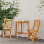 Ensemble Bistro Jardin Pliable 3 Pièces Bois Massif Acacia vidaXL