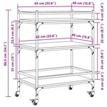 vidaXL Chariot de cuisine chêne marron 65x40x86 5 cm bois d'ingénierie