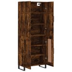 vidaXL Buffet haut Chêne fumé 69 5x34x180 cm Bois d'ingénierie