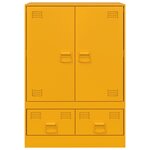vidaXL Buffet jaune moutarde 67x39x95 cm acier