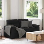 vidaXL Canapé à 2 places noir 120 cm tissu