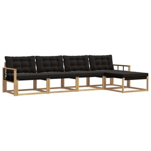 vidaXL Ensemble de canapés d'extérieur 5 pc Blanc et noir