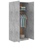 vidaXL Garde-robe Gris béton 80x52x180 cm Bois d’ingénierie