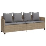 vidaXL Salon de jardin avec coussins 5 Pièces beige résine tressée