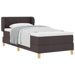 lit à ressort vidaXL avec matelas en marron foncé  100x200 cm  tissu