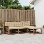 vidaXL Ensemble de canapés d'extérieur 4 pc Naturel et Beige