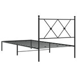 vidaXL Cadre de lit métal avec tête de lit noir 90x200 cm
