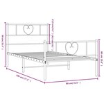 vidaXL Cadre de lit métal sans matelas avec pied de lit blanc 75x190cm