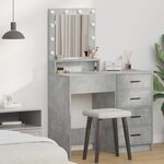 vidaXL Coiffeuse Gris béton 50 x 41 x 135 cm Bois d'ingénierie