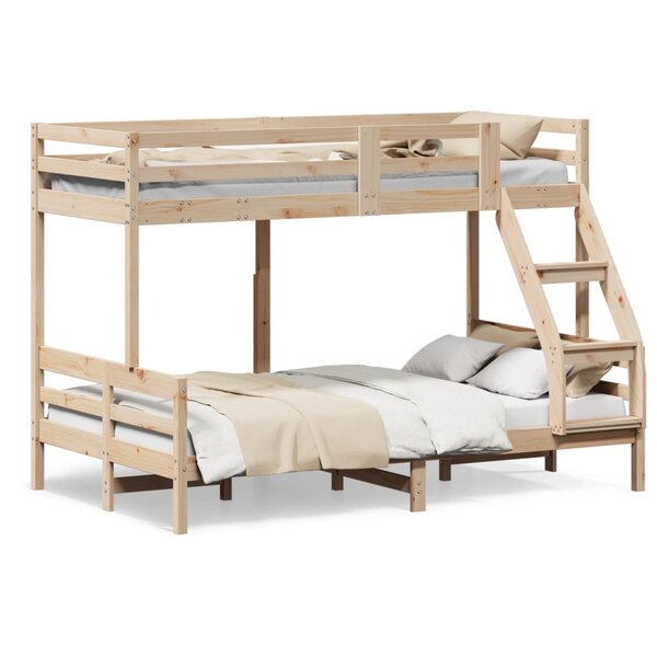 vidaXL Lit superposé sans matelas 90x200/120x200 cm bois massif
