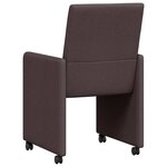 vidaXL Chaises de Salle à Manger avec Roues 2 Pièces Marron foncé