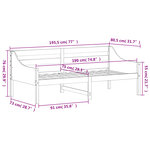 vidaXL Lit de jour Blanc 75x190 cm Bois de pin massif
