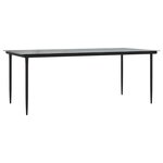 vidaXL Ensemble à manger de jardin coussins 9Pièces noir poly rotin verre
