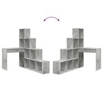 vidaXL Bureau d'angle avec étagère Gris béton 101.5 x 149.5 x 149.5 cm
