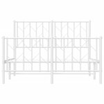 vidaXL Cadre de lit métal sans matelas et pied de lit blanc 120x200 cm