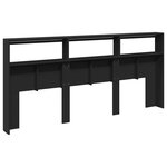 vidaXL Armoire tête de lit avec LED noir 220x17x102 cm