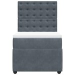 vidaXL Sommier à lattes de lit et matelas Gris foncé 90x200 cm Velours