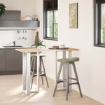 vidaXL Pieds de table de bar en T  2 pièces  blanc  40 x 35 x (100-101) cm  acier