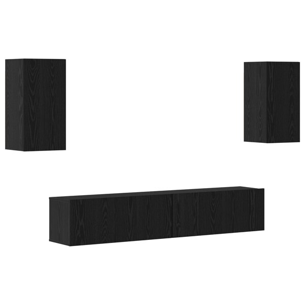 vidaXL Ensemble meuble TV 4 Pièces Chêne noir 80 x 30 x 30.5 cm
