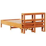 vidaXL Cadre de lit sans matelas cire marron 90x200 cm bois pin massif