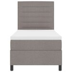 vidaXL Lit à ressorts avec matelas Taupe 100 x 200 cm tissu