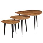 vidaXL Tables basses 3 Pièces Bois d'acacia massif