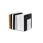 Lot de 2 Serre-livres métallique large 14 x 12 x 14 cm magnétique Gris MAUL