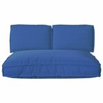 vidaXL Set de coussins de palette 3 Pièces Bleu royal 120 x 80 x 12 cm
