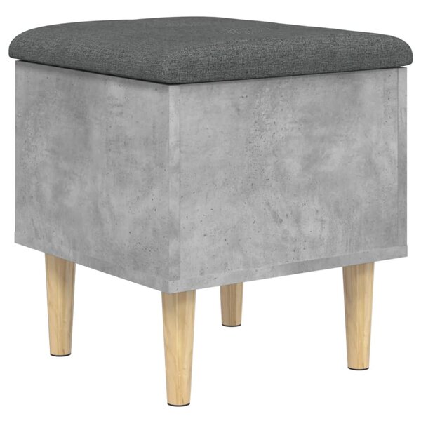 vidaXL Banc de rangement gris béton 42x42x46 cm bois d'ingénierie