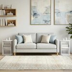 vidaXL Meuble d'appoint 2 pc Blanc Brillant Ø40 x 50 cm