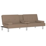 vidaXL Canapé-lit avec porte-gobelets cappuccino similicuir