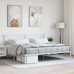 vidaXL Cadre de lit métal avec tête de lit blanc 200x200 cm