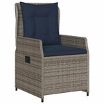 vidaXL Ensemble de salle à manger pour jardin 3 Pièces Gris Poly rotin