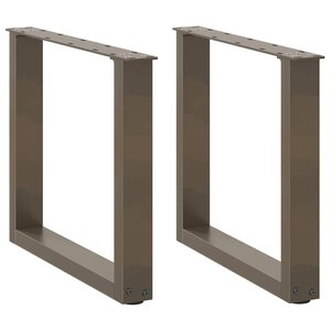 vidaXL Pieds de table basse en U 2 pièces acier naturel 50 x (42-43) cm