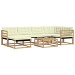 vidaXL Ensemble de canapés d'extérieur 7 Pièces Blanc et crème