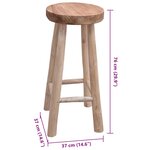 vidaXL Chaise de bar Bois de teck solide