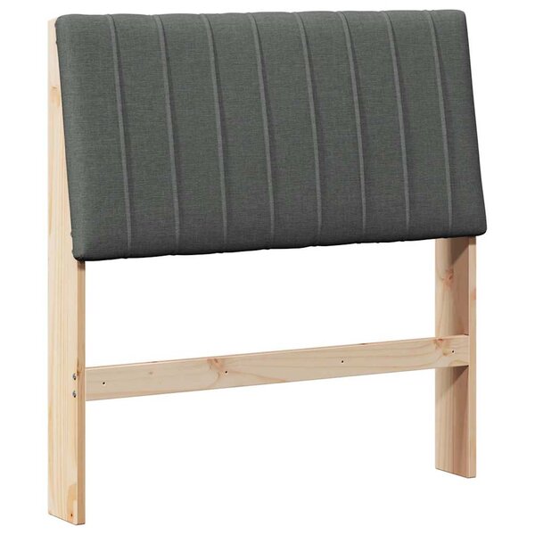vidaXL Tête de lit capitonnée Gris foncé 90 cm Pin massif