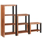 vidaXL Étagère 3 Pièces Marron 50 x 30 x 110 cm Bois d'acacia massif