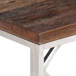 vidaXL Table console argenté acier inoxydable et bois de mélèze massif
