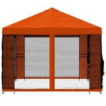 vidaXL Abri de jardin avec parois 4 × 3 m Orange Polyester et Acier