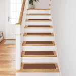 vidaXL Tapis Antidérapants pour Escaliers 15 Pièces Jaune 75 x 20 cm PP