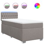 vidaXL Sommier à lattes de lit avec matelas Taupe 100x200 cm Tissu