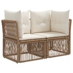 vidaXL Ensemble de canapé de jardin 10 Pièces Beige polyrotin