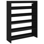 vidaXL Étagère à chaussures noir 80x25x100 cm bois d'ingénierie