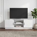 vidaXL Meuble TV Blanc brillant 150 x 31 x 47 cm Bois d'ingénierie