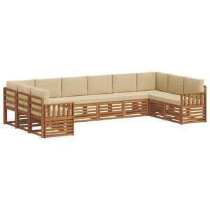 vidaXL Ensemble de canapés d'extérieur 10 pc Naturel et Beige