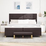 vidaXL Lit à Ressorts avec Matelas & Banquette Marron Foncé 200x200 cm Tissu